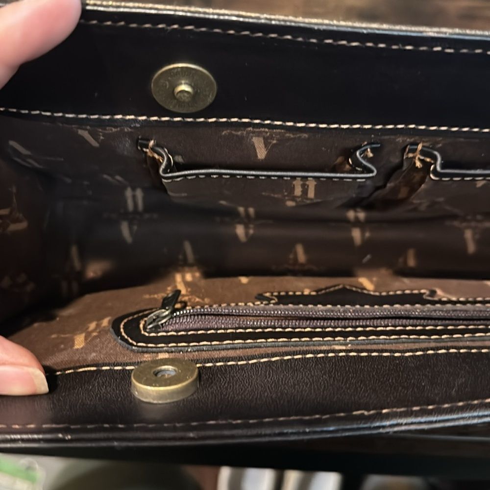 American West Black and Gold Floral Clutch - Picture 9 of 13